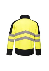 Regatta - Męski Softshell Odblaskowy Professional. Kolor: niebieski, wielokolorowy, żółty. Materiał: softshell. Sport: turystyka piesza #2