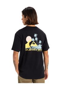 Quiksilver - Koszulka z krótkim rękawem dla Mężczyzn PALM LINES Czarny. Kolor: brązowy, zielony, wielokolorowy. Materiał: materiał, bawełna. Długość rękawa: krótki rękaw. Długość: krótkie