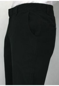 Chiao - Eleganckie, Męskie Spodnie, 100% BAWEŁNA, Chinosy, Wygodne, Czarne. Kolor: czarny. Materiał: bawełna. Styl: elegancki
