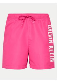 Calvin Klein Swimwear Szorty kąpielowe KM0KM01004 Różowy Regular Fit. Kolor: różowy. Materiał: syntetyk #4