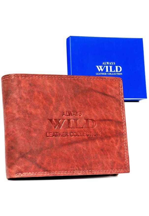 ALWAYS WILD - Portfel skórzany Always Wild AW-N5-MAL brązowy. Kolor: brązowy. Materiał: skóra