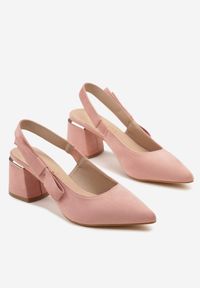 Renee - Różowe Sandały na Słupku Vices Slingback ze Skórzaną Wkładką Vevoline. Okazja: na co dzień, do pracy, na spotkanie biznesowe. Zapięcie: sprzączka. Kolor: różowy. Materiał: skóra. Sezon: lato. Obcas: na słupku. Styl: klasyczny, casual, biznesowy, elegancki #8