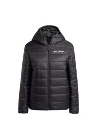 Adidas - Kurtka z kapturem z ociepleniem Terrex Multi Essentials CLIMAWARM. Typ kołnierza: kaptur. Kolor: czarny. Materiał: puch. Technologia: ClimaWarm (Adidas). Sport: turystyka piesza