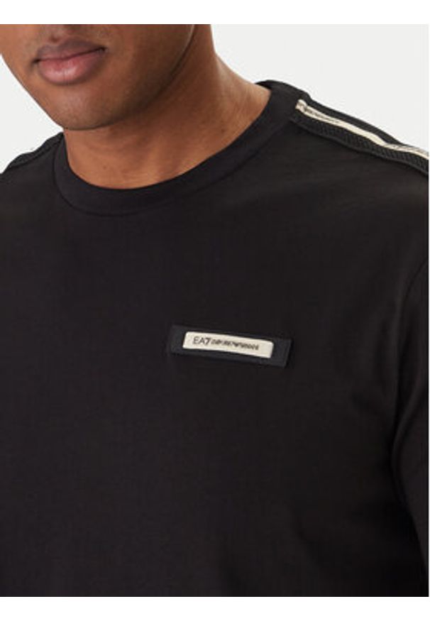 EA7 Emporio Armani T-Shirt 7M001476 AF10375 Czarny Regular Fit. Kolor: czarny. Materiał: bawełna