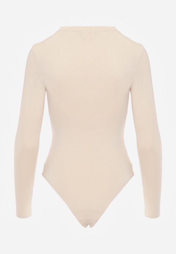 Born2be - Beżowe Body Maerane. Kolor: beżowy. Materiał: jeans. Długość rękawa: długi rękaw. Długość: długie. Styl: klasyczny