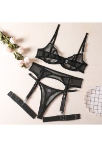 Intica - Komplet bielizny z siateczki z regulowanymi ramiączkami Gohar. Kolor: czarny. Materiał: materiał #1