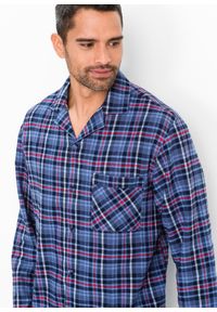 bonprix - Piżama z miękkiej flaneli z plisą guzikową i długim rękawem.. Kolor: czerwony. Materiał: tkanina. Długość: długie #3