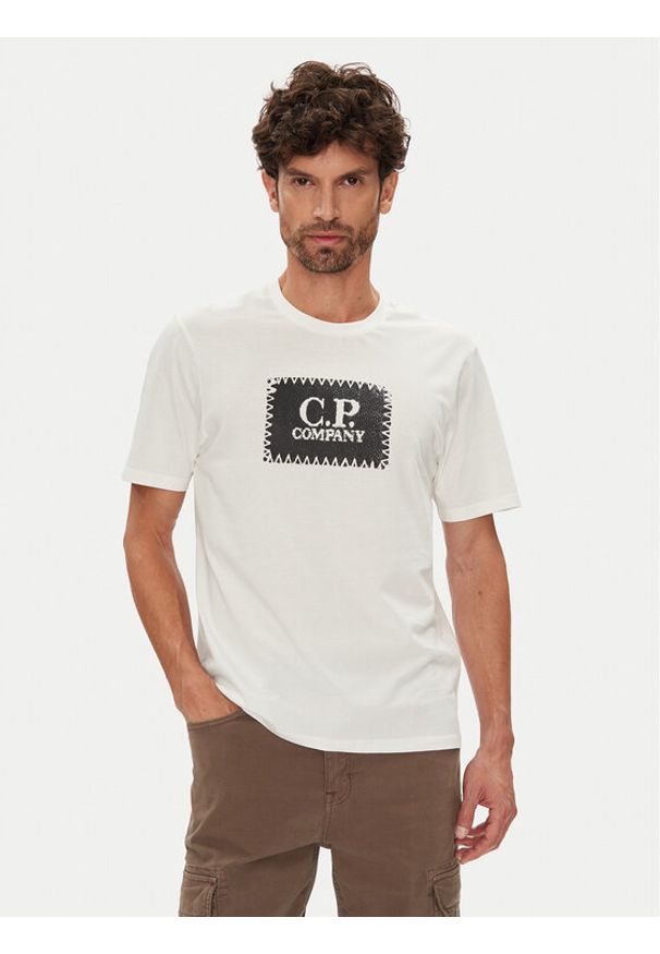 C.P. Company T-Shirt RCCMTS723A005100W Écru Regular Fit. Materiał: bawełna