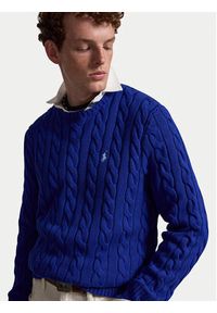 Polo Ralph Lauren Sweter 710775885544 Niebieski Regular Fit. Typ kołnierza: polo. Kolor: niebieski. Materiał: bawełna #4