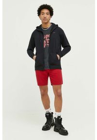 Superdry szorty z domieszką lnu kolor czerwony. Kolor: czerwony. Materiał: len #3