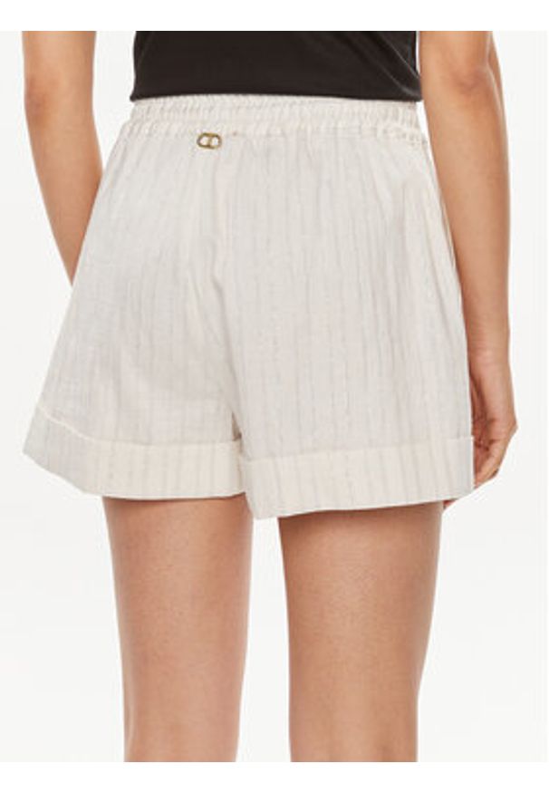 TwinSet - TWINSET Szorty materiałowe 241TT2223 Biały Loose Fit. Kolor: biały. Materiał: bawełna