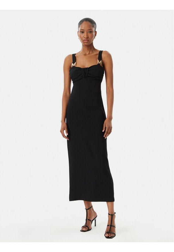 LOLA CASADEMUNT Sukienka koktajlowa MS2616048 Czarny Slim Fit. Kolor: czarny. Materiał: wiskoza. Styl: wizytowy