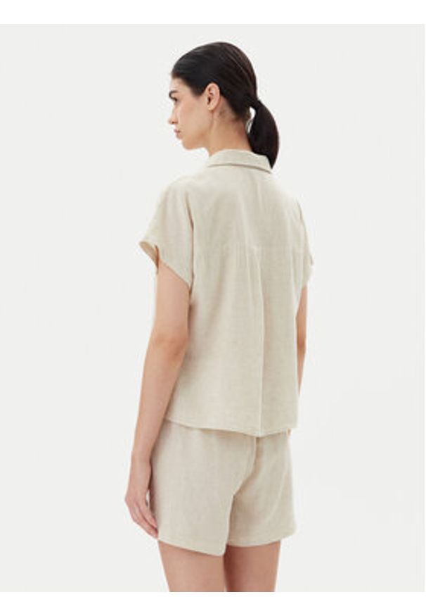 Vero Moda Koszula Thea 10333794 Beżowy Loose Fit. Kolor: beżowy. Materiał: wiskoza