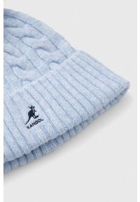 Kangol czapka z domieszką wełny kolor niebieski z grubej dzianiny. Kolor: niebieski. Materiał: wełna, dzianina #2