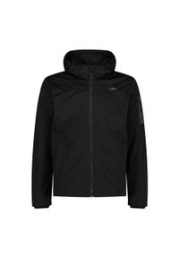 Kurtka męska turystyczna CMP 39A5027. Typ kołnierza: kaptur. Kolor: czarny. Materiał: softshell. Sport: turystyka piesza