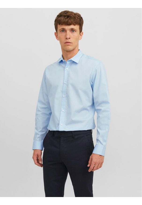 Jack & Jones - Jack&Jones Koszula 12187222 Błękitny Slim Fit. Kolor: niebieski. Materiał: syntetyk