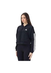 Bluza Adidas Sport W 3S Ft Qz Hd Damskie. Kolor: czarny. Materiał: wiskoza, bawełna, poliester. Sport: fitness #1