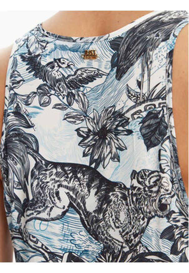 Just Cavalli Spodnie materiałowe 78PAA120 Niebieski Loose Fit. Kolor: niebieski. Materiał: wiskoza