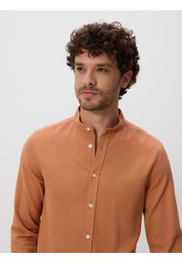 Reserved - Koszula super slim z bawełny egipskiej - brzoskwiniowy. Kolor: pomarańczowy. Materiał: bawełna