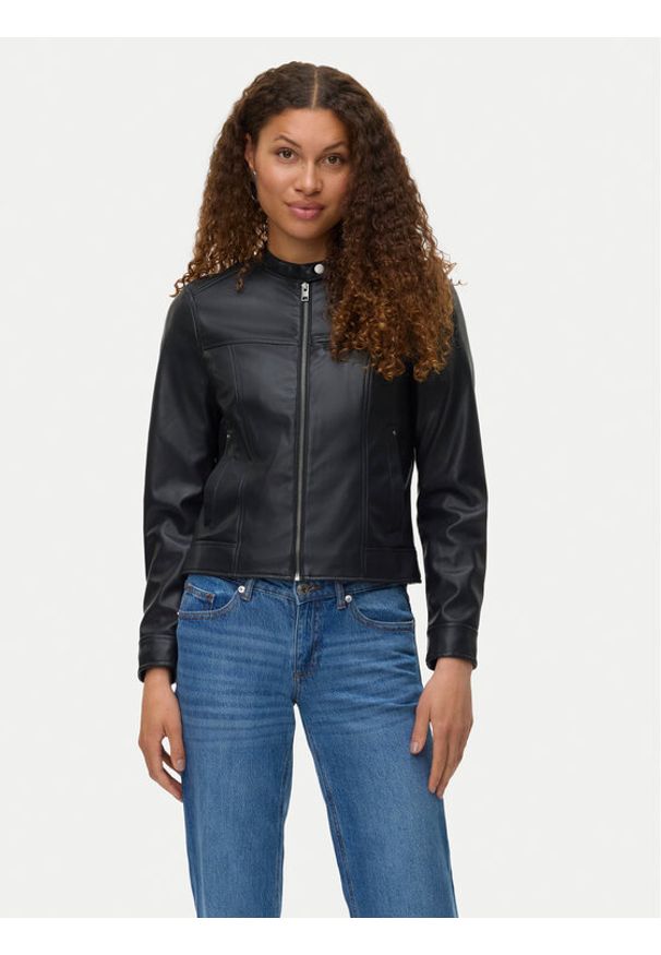 Vero Moda Kurtka z imitacji skóry Amanda 10331229 Czarny Regular Fit. Kolor: czarny. Materiał: skóra
