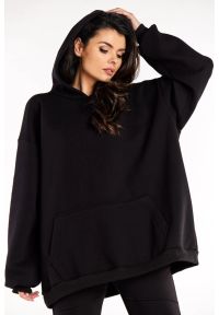 Infinite You - Bluza oversize z kapturem bawełniana czarna. Okazja: na co dzień. Typ kołnierza: kaptur. Kolor: czarny. Materiał: bawełna. Styl: casual #3
