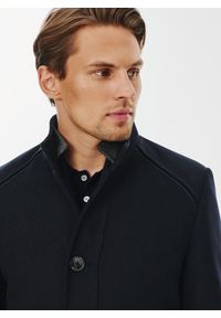 Pako Lorente - PAKO LORENTE – Płaszcz męski w kolorze granatowym. Kolor: niebieski. Materiał: wełna, włókno, poliester. Sezon: zima, jesień. Styl: elegancki #3