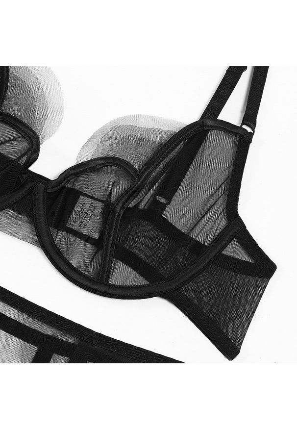 Intica - Komplet bielizny z delikatnej koronki na romantyczne wieczory Kaliope. Kolor: czarny. Materiał: koronka. Wzór: koronka