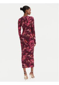 Versace Jeans Couture Sukienka codzienna 79HAO920 JS500 Bordowy Slim Fit. Okazja: na co dzień. Kolor: czerwony. Materiał: wiskoza. Typ sukienki: proste. Styl: casual #5