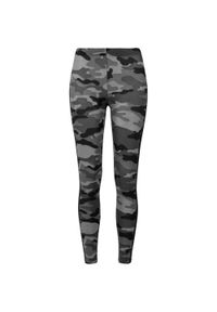 Urban Classics - Damskie Legginsy W Prążki Camo. Kolor: brązowy, zielony, wielokolorowy. Wzór: prążki