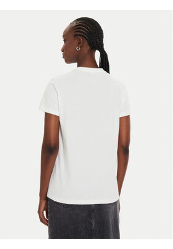 Pinko T-Shirt Trapani 100789 A23Z Biały Regular Fit. Kolor: biały. Materiał: bawełna
