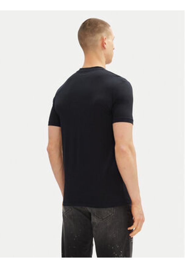 Karl Lagerfeld - KARL LAGERFELD T-Shirt 755021 552224 Granatowy Regular Fit. Typ kołnierza: dekolt w karo. Kolor: niebieski. Materiał: bawełna