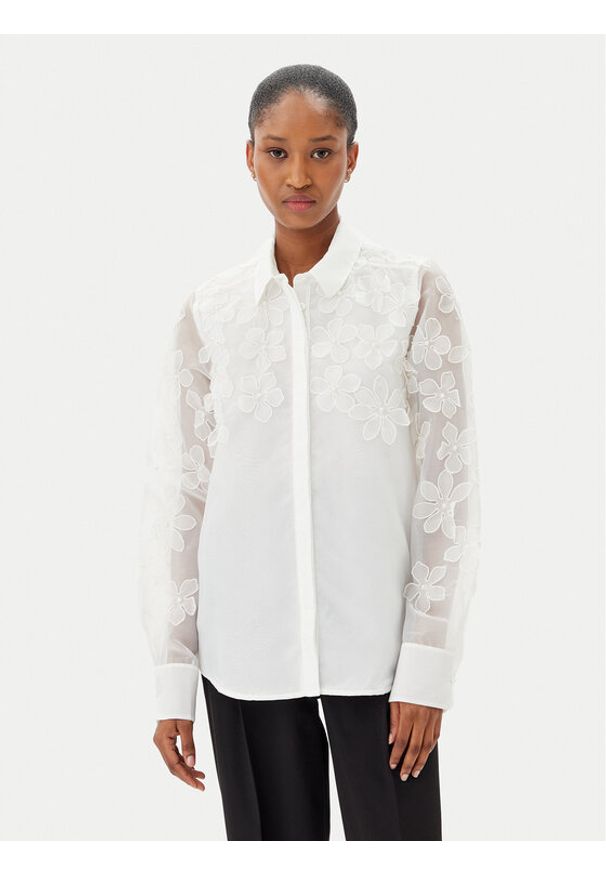 French Connection Koszula 72YAV Biały Regular Fit. Kolor: biały. Materiał: syntetyk