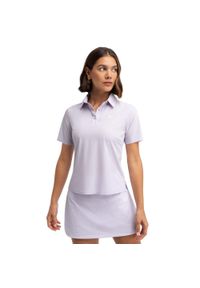 SIROKO - Damska techniczna golfowa koszulka polo z krótkim rękawem Siroko Sawgrass Lila. Typ kołnierza: polo. Kolor: fioletowy. Materiał: tkanina. Długość rękawa: krótki rękaw. Długość: krótkie. Styl: sportowy #1