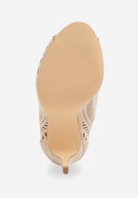 Renee - Beżowe Ażurowe Sandały Vices na Szpilce Seladith. Nosek buta: otwarty. Kolor: beżowy. Materiał: jeans. Wzór: ażurowy. Sezon: lato. Obcas: na szpilce. Styl: elegancki, wizytowy #7