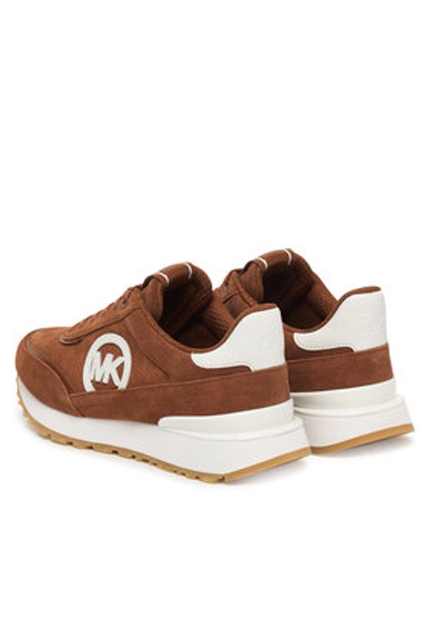 MICHAEL Michael Kors Sneakersy Nova Trainer 43S6NOFS1S Brązowy. Kolor: brązowy. Materiał: skóra, zamsz