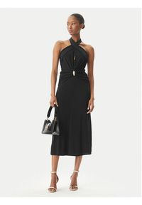 Elisabetta Franchi Sukienka koktajlowa AB-719-52E2-V560 Czarny Regular Fit. Kolor: czarny. Materiał: wiskoza. Styl: wizytowy #2