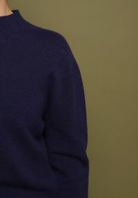 Born2be - Granatowy Sweter z Wełną i Wiskozą o Prostym Fasonie z Półgolfem Giolera. Okazja: na co dzień, do pracy, na spotkanie biznesowe. Kolor: niebieski. Materiał: wełna, wiskoza. Długość rękawa: długi rękaw. Długość: długie. Styl: casual, elegancki, biznesowy #7