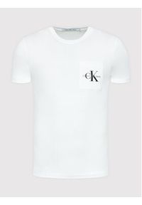 Calvin Klein Jeans T-Shirt J30J320936 Biały Slim Fit. Kolor: biały. Materiał: bawełna #3