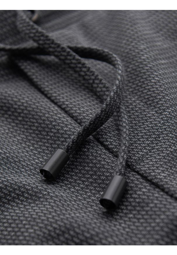 Ombre Clothing - Męskie krótkie spodenki na gumce ze strukturalnej dzianiny – grafitowe V3 - Rozmiar: L. Okazja: na co dzień. Kolor: szary. Materiał: dzianina. Długość: krótkie. Styl: klasyczny, casual