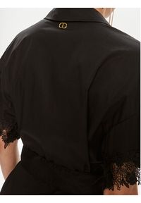 TwinSet - TWINSET Sukienka koszulowa 241TT2281 Czarny Regular Fit. Kolor: czarny. Materiał: bawełna. Typ sukienki: koszulowe #6