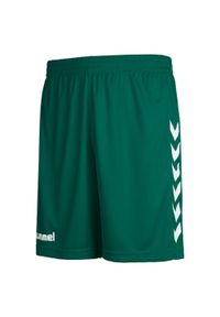 Krótkie spodenki do piłki nożnej Hummel Core Poly Shorts. Kolor: zielony. Długość: krótkie