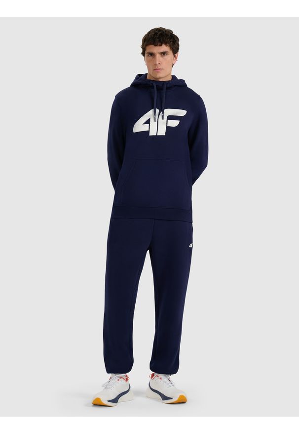 4f - 4F Spodnie dresowe joggery męskie - granatowe L. Kolor: niebieski. Materiał: dresówka