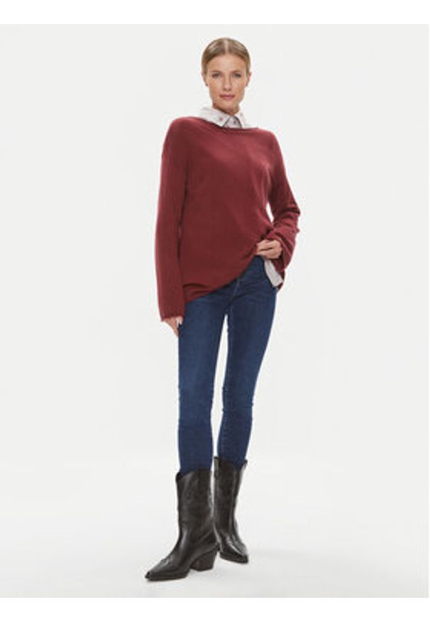 TOMMY HILFIGER - Tommy Hilfiger Sweter WW0WW39890 Czerwony Relaxed Fit. Kolor: czerwony. Materiał: wełna