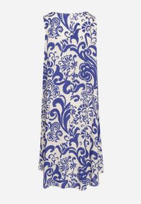 Born2be - Niebieska Bawełniana Sukienka ze Wzorem Paisley Zirelia. Okazja: na co dzień. Typ kołnierza: dekolt w serek. Kolor: niebieski. Materiał: bawełna. Wzór: paisley. Sezon: lato. Styl: casual #7