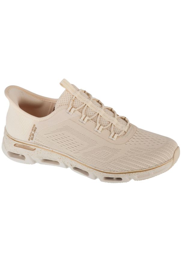 skechers - Buty sportowe Sneakersy damskie, Slip-Ins: Glide-Step Gratify - Pace. Kolor: beżowy. Materiał: tkanina. Sport: turystyka piesza