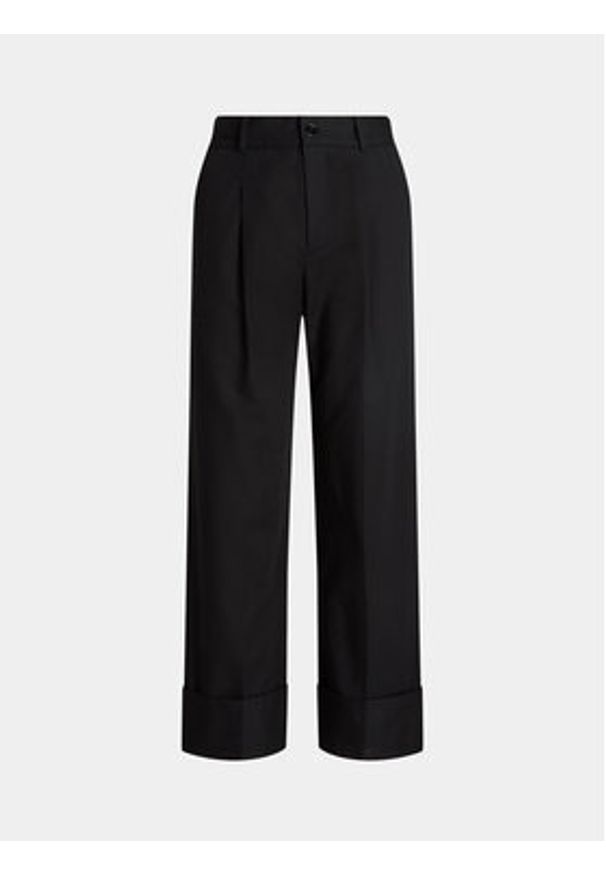 Lauren Ralph Lauren Spodnie materiałowe 200871814008 Czarny Relaxed Fit. Kolor: czarny. Materiał: bawełna