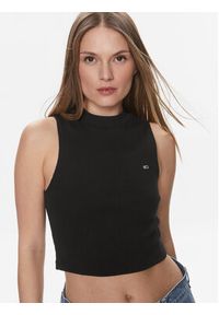 Tommy Jeans Top DW0DW17533 Czarny Regular Fit. Kolor: czarny. Materiał: bawełna #6