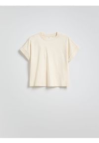Reserved - T-shirt kimono - złamana biel. Materiał: bawełna, dzianina