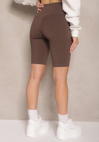 Renee - Brązowe Szorty Kolarki High Waist Basalla. Okazja: na co dzień. Stan: podwyższony. Kolor: brązowy. Sezon: lato. Styl: casual