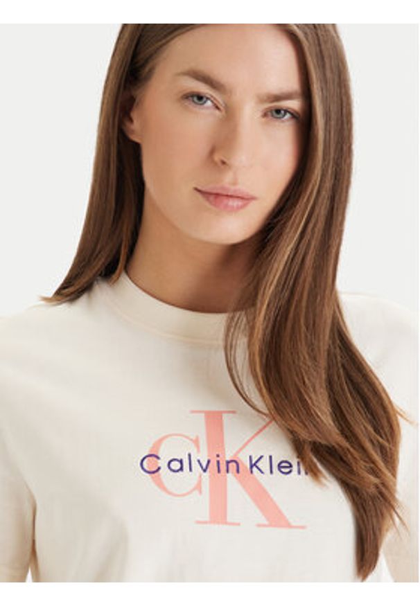 Calvin Klein Jeans T-Shirt Hero LV047B865G Żółty Classic Fit. Kolor: żółty. Materiał: bawełna